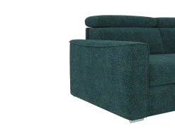 Clearance Vente-unique Sofá de canto reversível conversível abertura rápida em tecido azul - Cama 160 cm VIZIR Azul esverdeado