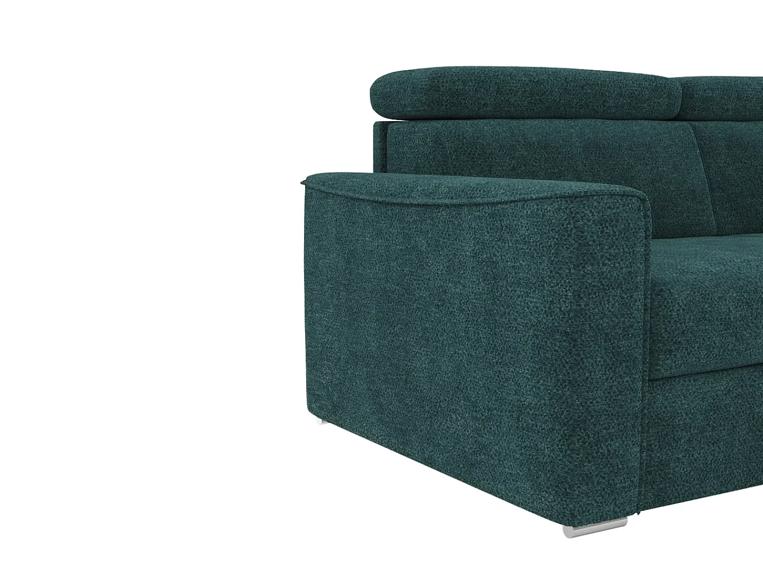 Clearance Vente-unique Sofá de canto reversível conversível abertura rápida em tecido azul - Cama 160 cm VIZIR Azul esverdeado