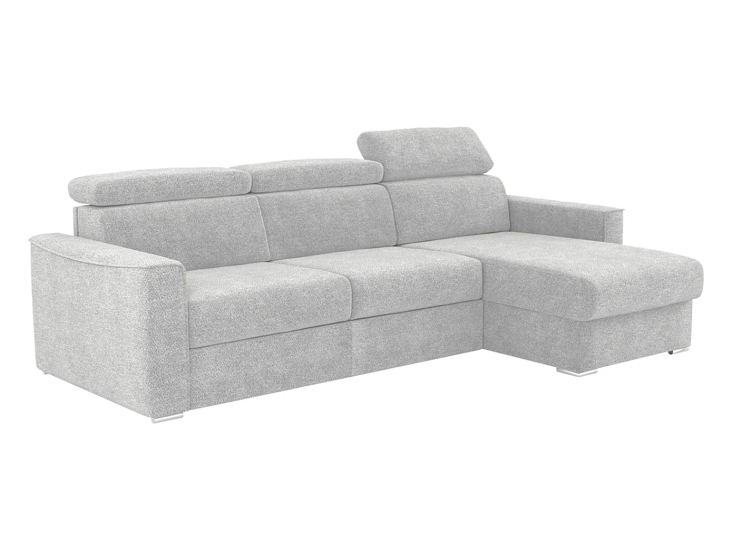 Vente-unique Sofá de canto reversível conversível abertura rápida em tecido cinza claro - Cama 140 cm VIZIR^ Sofá
