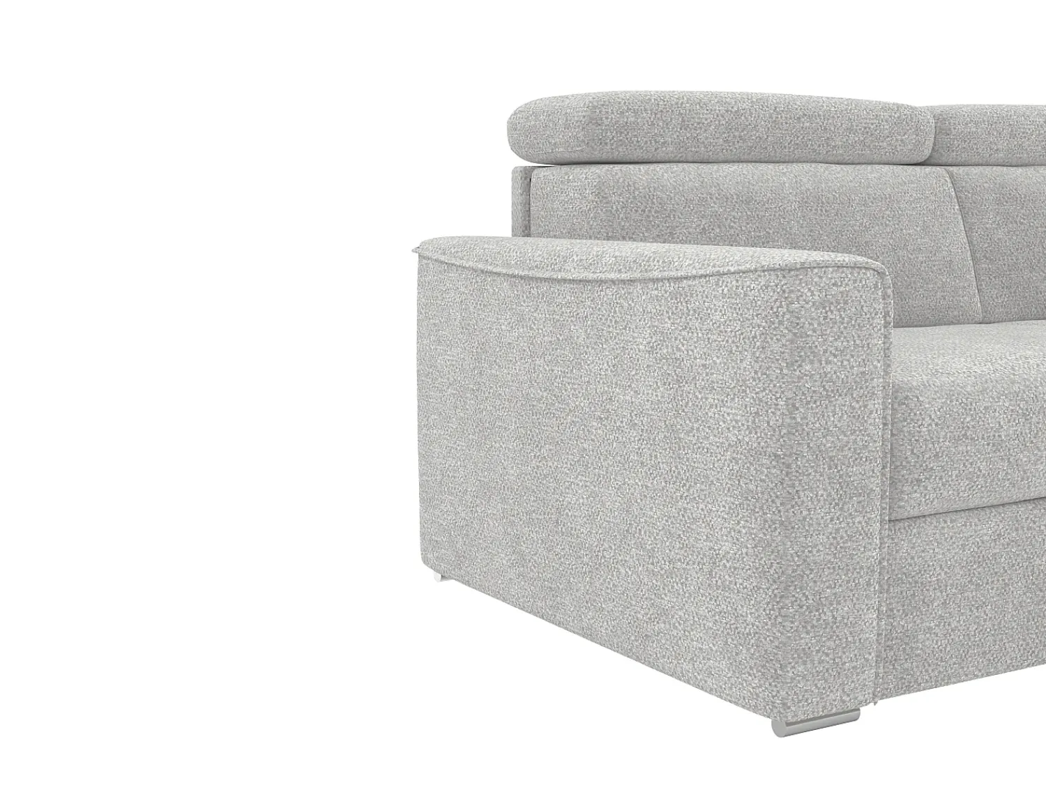 Vente-unique Sofá de canto reversível conversível abertura rápida em tecido cinza claro - Cama 140 cm VIZIR^ Sofá