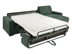 Best Vente-unique Sofá de canto reversível convertível abertura rápida veludo canelado verde 160 cm 14 cm CALITO Verde pinho