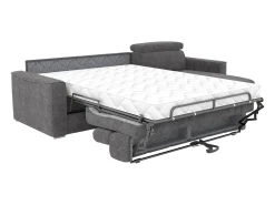 Sofá*Vente-unique Sofá de canto reversível conversível abertura rápida em tecido cinza - Cama 160 cm VIZIR Cinza antracite