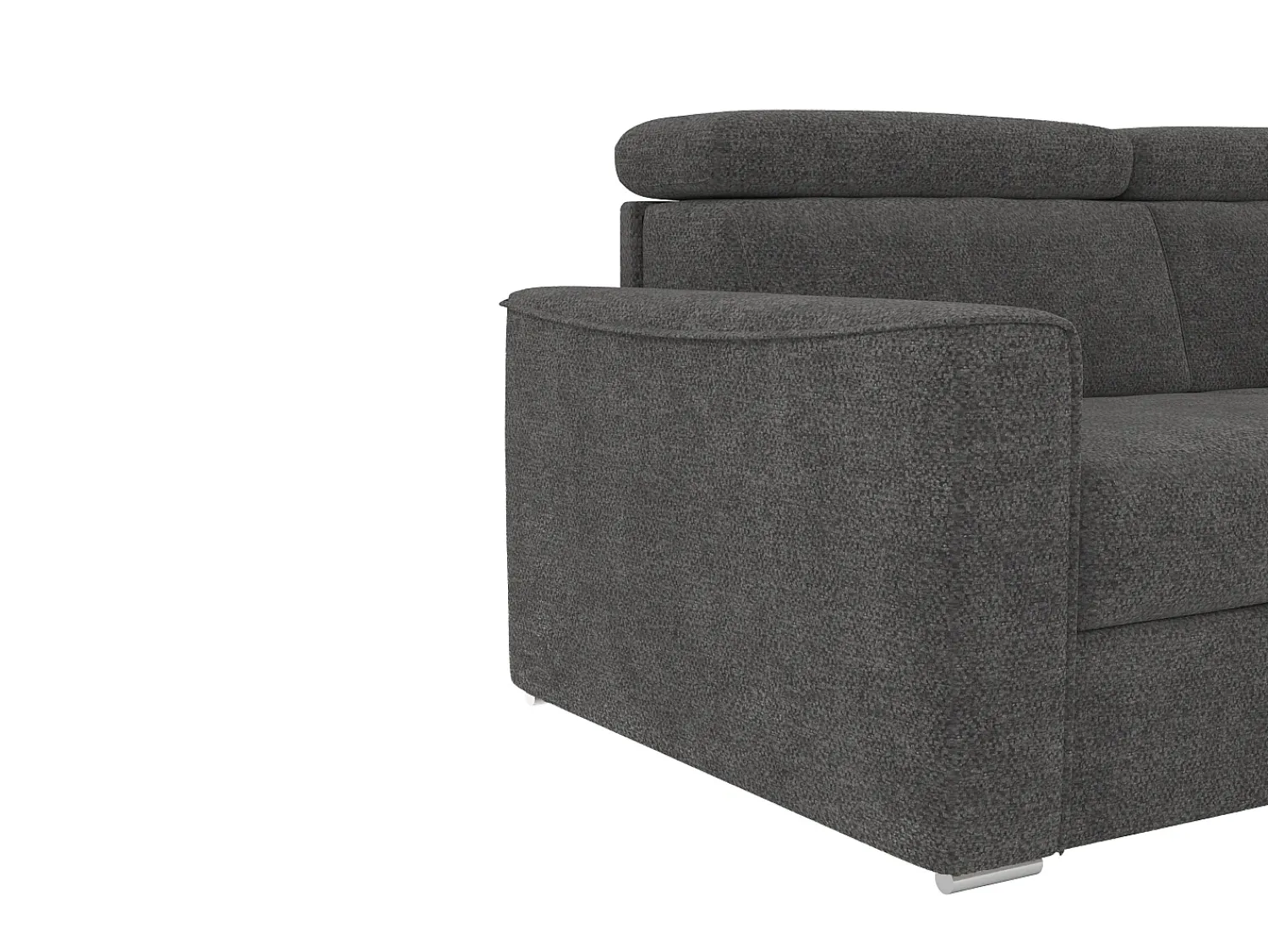 Sofá*Vente-unique Sofá de canto reversível conversível abertura rápida em tecido cinza - Cama 160 cm VIZIR Cinza antracite