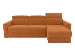 Best Vente-unique Sofá de canto reversível conversível abertura rápida em tecido - Cama 140 cm VIZIR Terracota