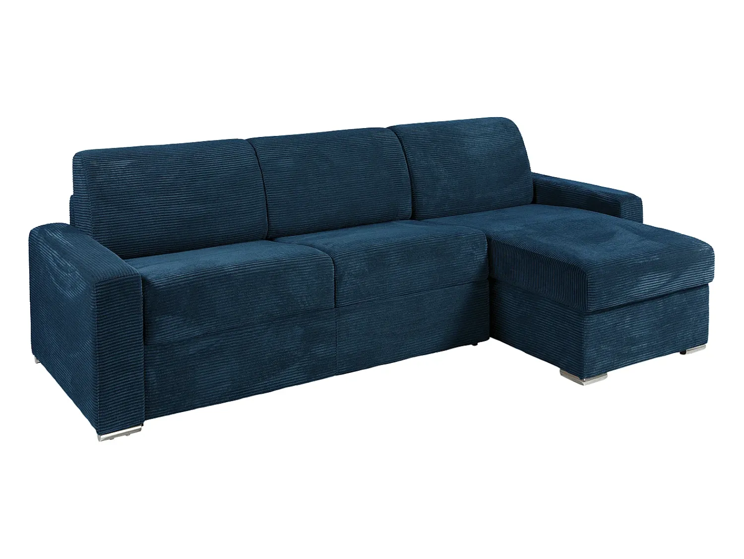 Vente-unique Sofá de canto reversível convertível abertura rápida veludo canelado 140 cm - 18 cm CALITO^ Sofá