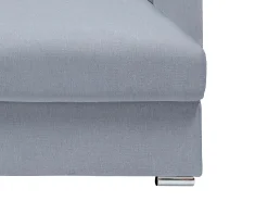 Vente-unique Sofá de canto reversível convertível abertura rápida tecido - 140 cm - 14 cm - CALITO Cinzento