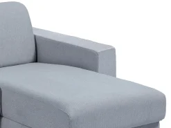 Vente-unique Sofá de canto reversível convertível abertura rápida tecido - 140 cm - 14 cm - CALITO Cinzento