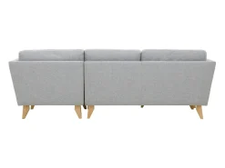 Sofá*Concept-Usine Sofá de canto reversível de 4 lugares em tecido cinza claro Norden - Confortável e elegante Cinzento claro