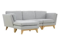 Sofá*Concept-Usine Sofá de canto reversível de 4 lugares em tecido cinza claro Norden - Confortável e elegante Cinzento claro