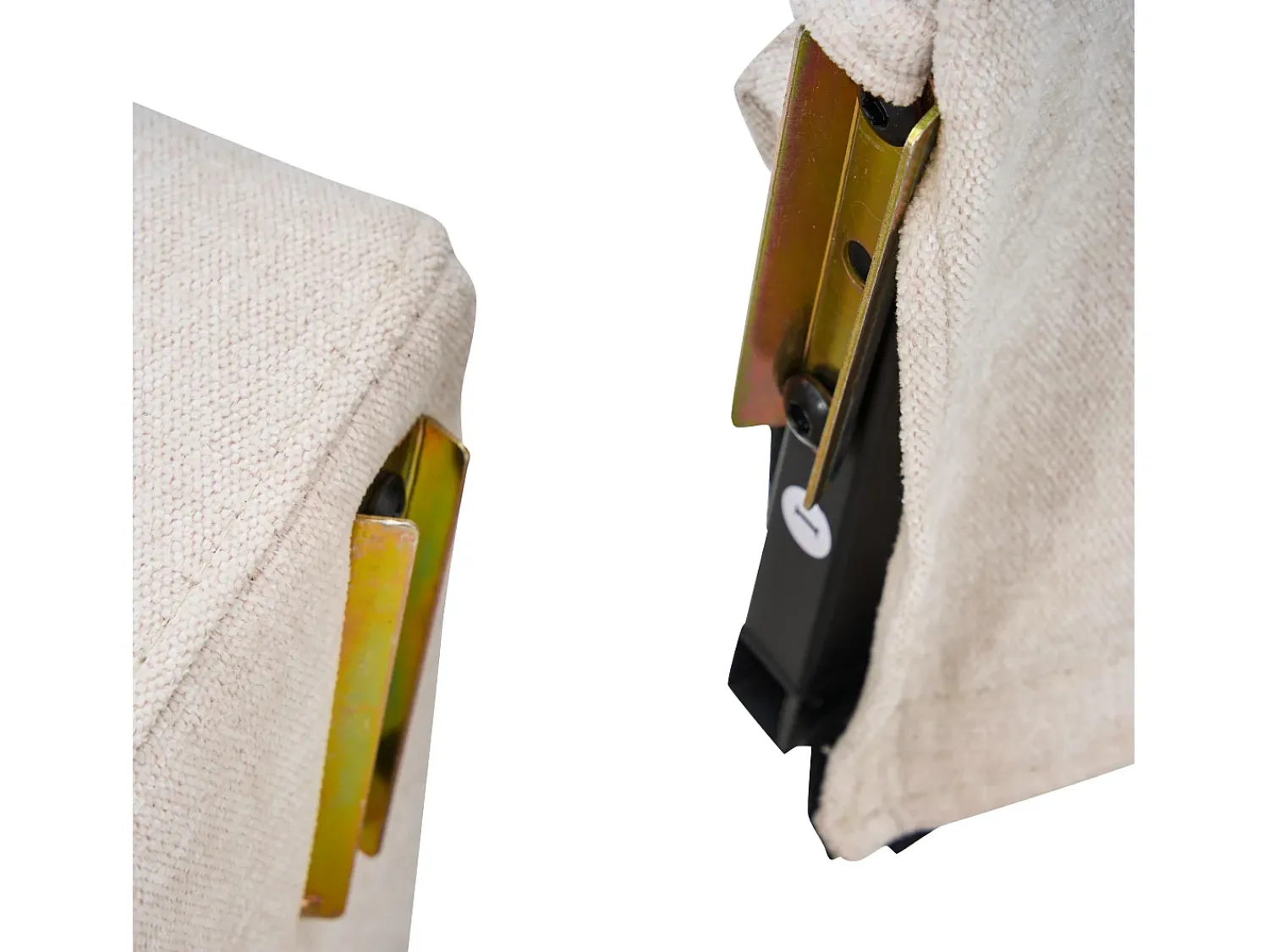 Sofá|Hauss Spole Sofá de canto reversível de 3 lugares em linho , com portas USB e Tipo C - 202x137x80cm Bege