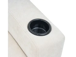 Sofá|Hauss Spole Sofá de canto reversível de 3 lugares em linho , com portas USB e Tipo C - 202x137x80cm Bege