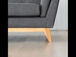 Best Concept-Usine Sofá de canto reversível de 4 lugares em tecido cinza escuro Norden com pés de madeira clara Cinzento
