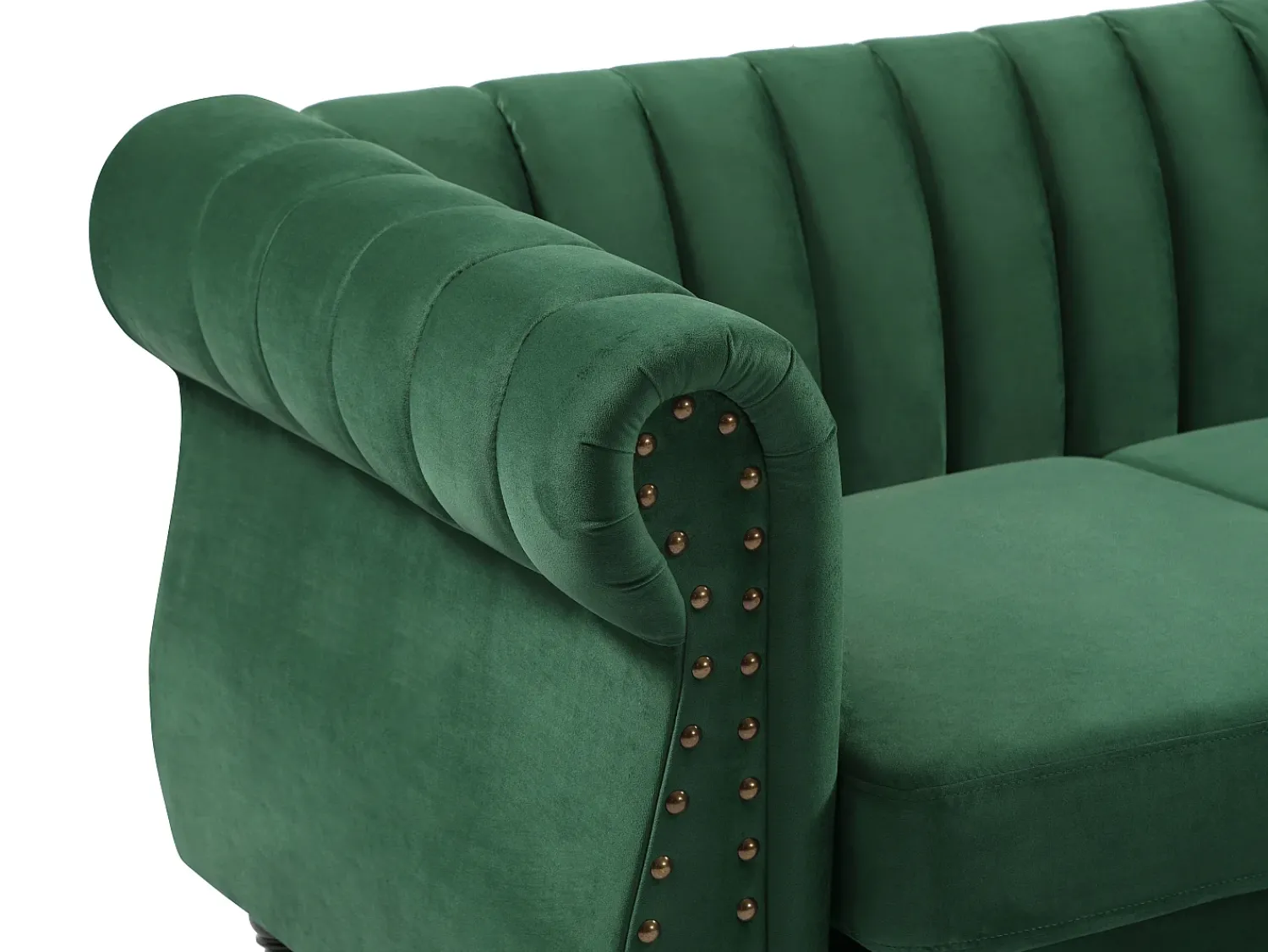 Vente-unique Sofá de canto reversível em veludo estilo charme vintage TRUMBO^ Sofá