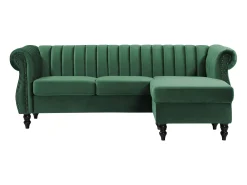 Vente-unique Sofá de canto reversível em veludo estilo charme vintage TRUMBO^ Sofá