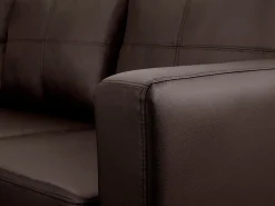 Vente-unique Sofá de canto reversível em pele sintética Castanho ACKLEY Castanho chocolate