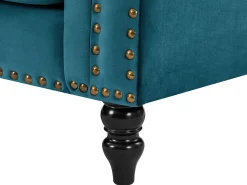 Sofá|Vente-unique Sofá de canto reversível em veludo acolchoado azul-esverdeado TURNER Azul esverdeado