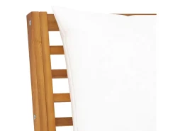 Online vidaxl Sofá de canto seccional c/ almofadão cor creme acácia maciça Natural claro