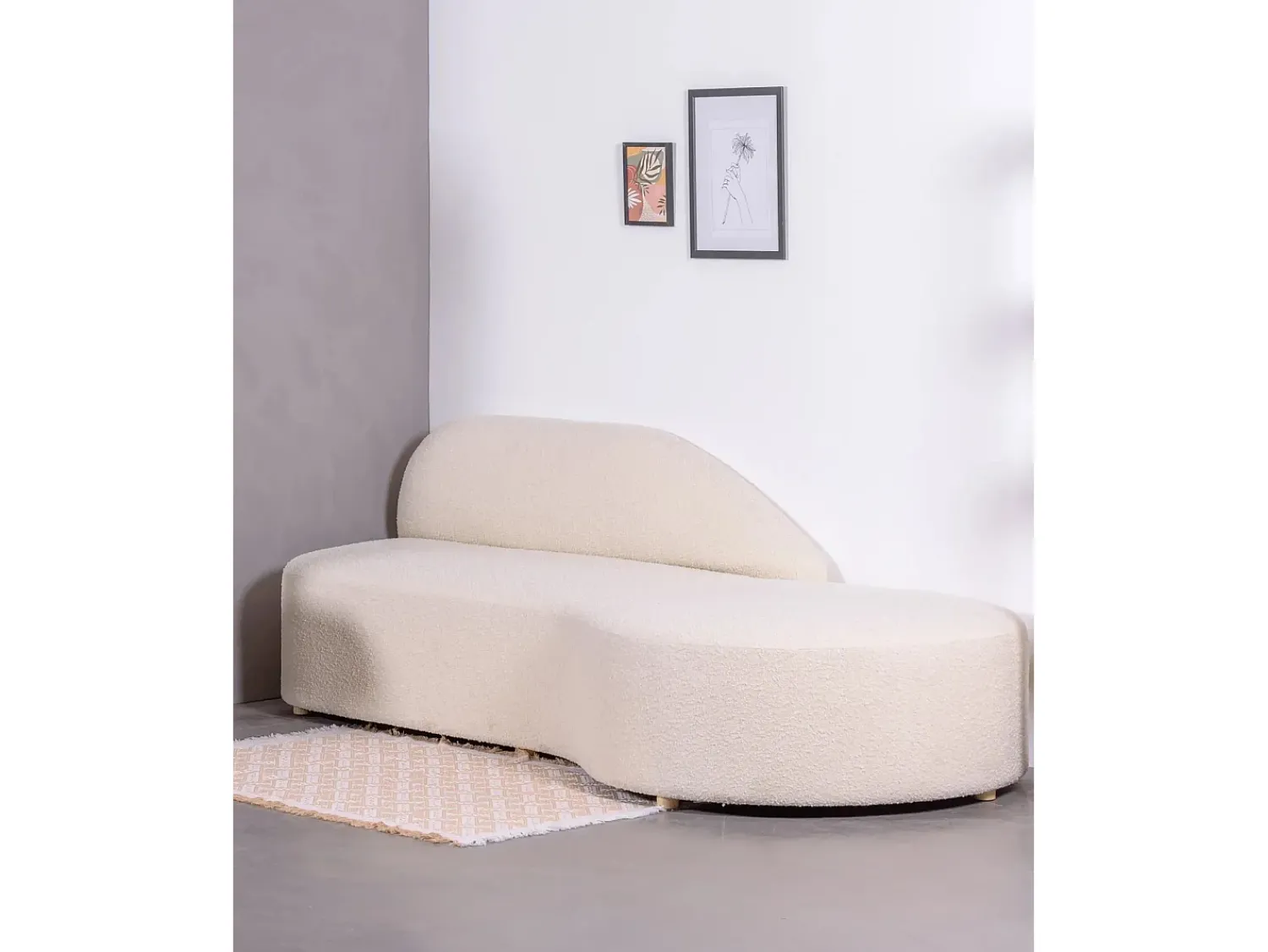Outlet Nest Dream Sofá de design em tecido bouclé - Mozart - Branco