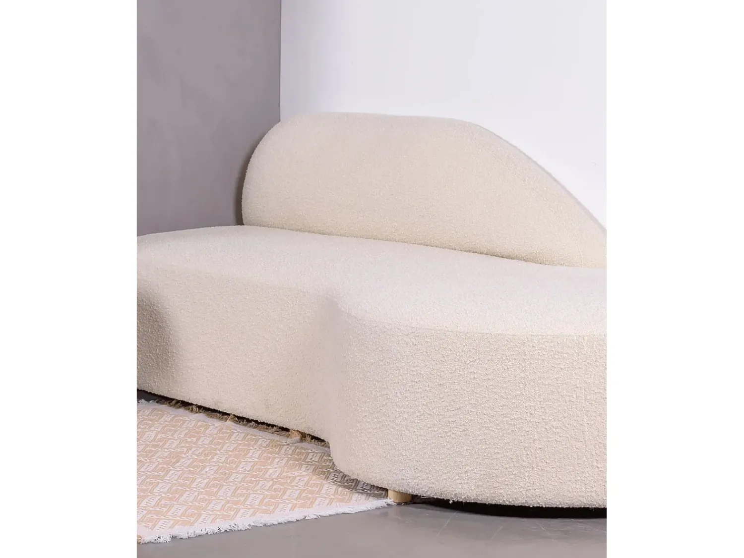 Outlet Nest Dream Sofá de design em tecido bouclé - Mozart - Branco