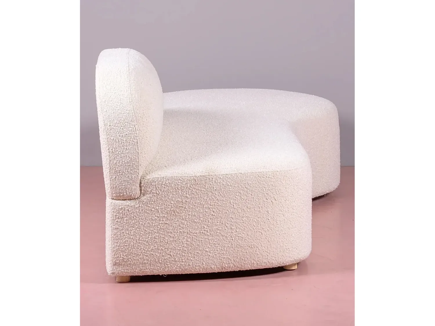 Outlet Nest Dream Sofá de design em tecido bouclé - Mozart - Branco