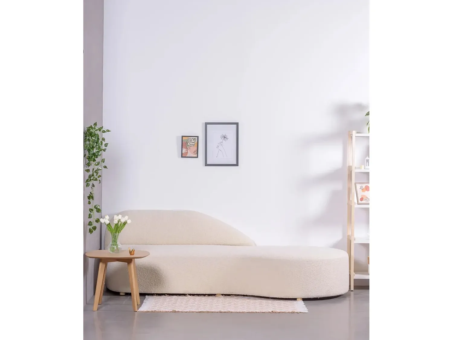 Outlet Nest Dream Sofá de design em tecido bouclé - Mozart - Branco