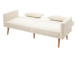 Sofá| Sofá de dois lugares com função de cama | Sofá-cama dobrável de veludo para espaços pequenos | Cama de hóspedes compacta para sala de estar, quarto e home theater Bege