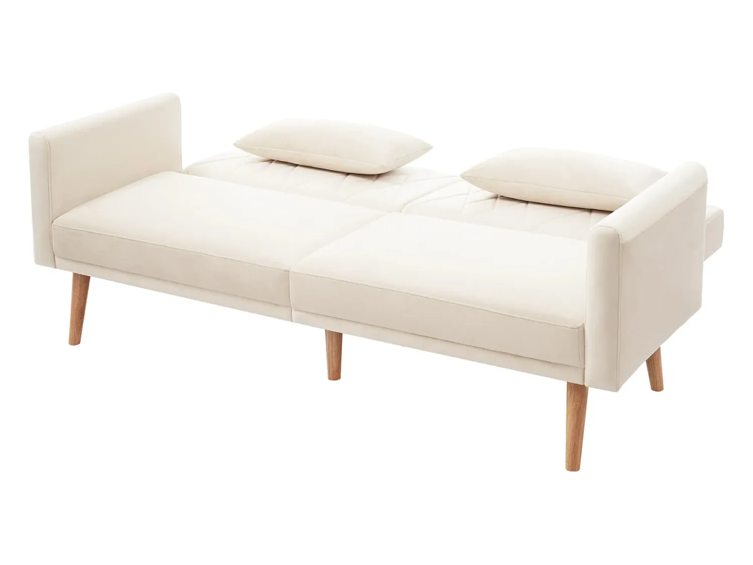 Sofá| Sofá de dois lugares com função de cama | Sofá-cama dobrável de veludo para espaços pequenos | Cama de hóspedes compacta para sala de estar, quarto e home theater Bege