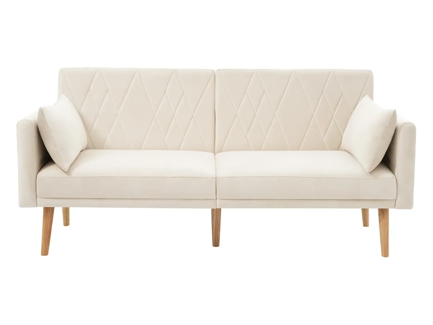 Sofá| Sofá de dois lugares com função de cama | Sofá-cama dobrável de veludo para espaços pequenos | Cama de hóspedes compacta para sala de estar, quarto e home theater Bege