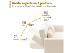 Sofá| Sofá de dois lugares com função de cama | Sofá-cama dobrável de veludo para espaços pequenos | Cama de hóspedes compacta para sala de estar, quarto e home theater Bege
