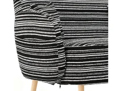 Sofá*Hauss Spole Sofá de dois lugares em tecido bouclé - Com bolsos laterais e duas almofadas. Preto