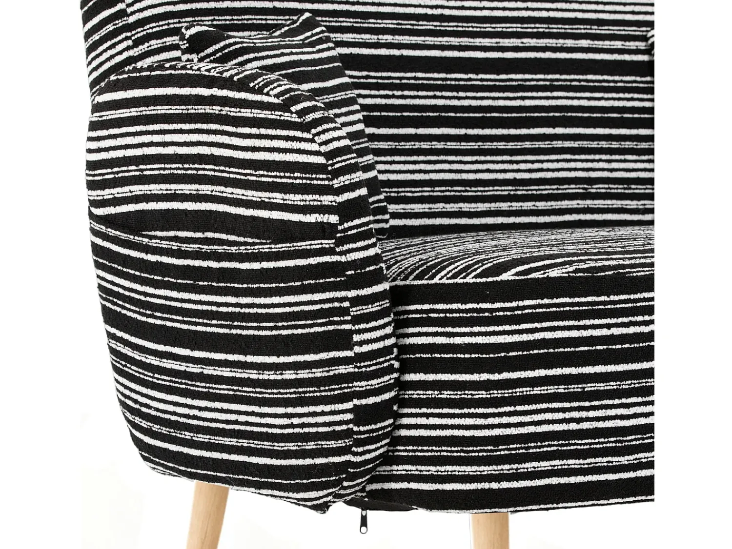 Sofá*Hauss Spole Sofá de dois lugares em tecido bouclé - Com bolsos laterais e duas almofadas. Preto