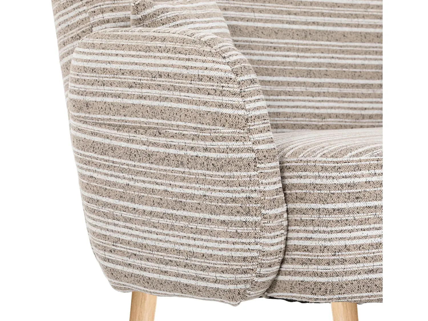Hauss Spole Sofá de dois lugares em tecido bouclé - Com bolsos laterais e duas almofadas.^ Sofá