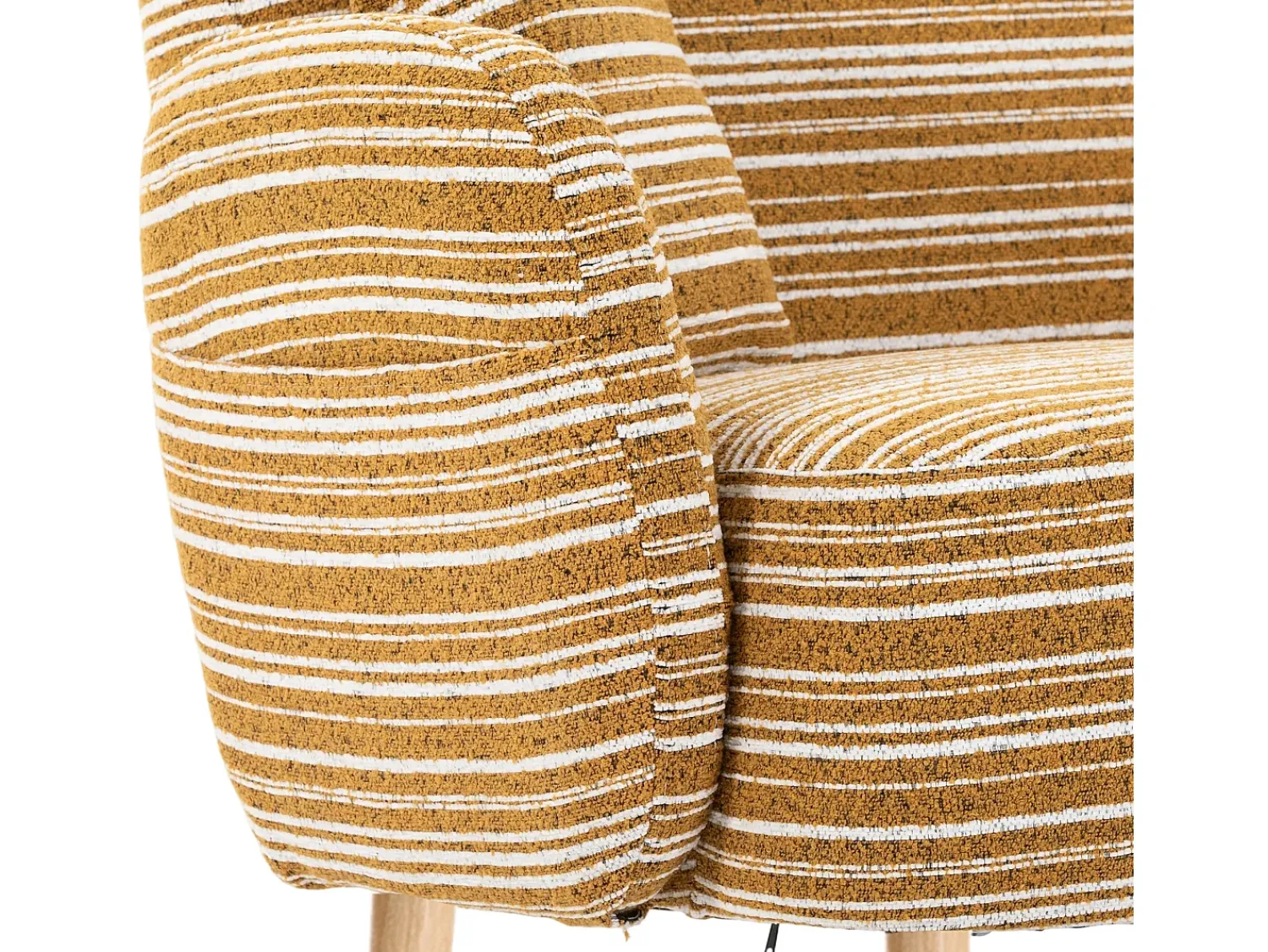 Sofá|Hauss Spole Sofá de dois lugares em tecido bouclé - Com bolsos laterais e 2 almofadas. Amarelo mostarda