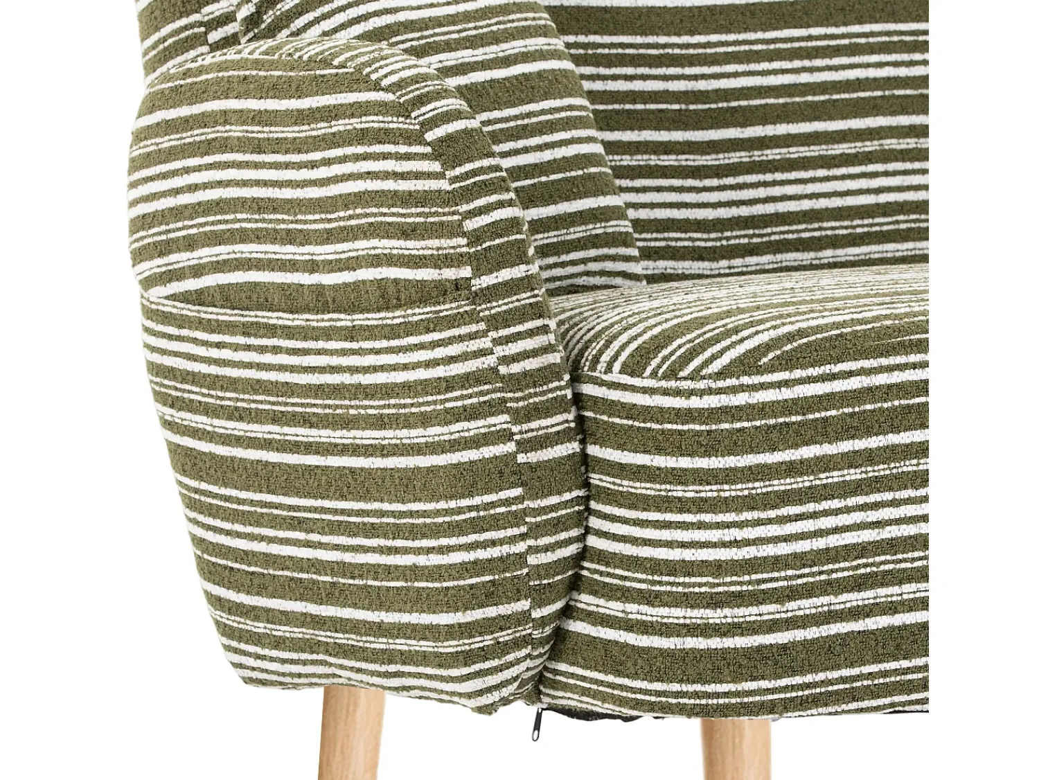 Sofá*Hauss Spole Sofá de dois lugares em tecido bouclé azeitona - Com bolsos laterais e duas almofadas. Verde