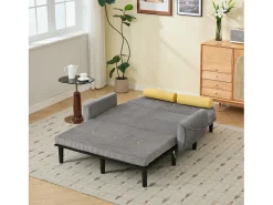 Sofá| Sofá de dois lugares em veludo cotelê cinza com espaço de armazenamento integrado - Elegância e funcionalidade para o dia a dia Cinzento