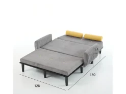 Sofá| Sofá de dois lugares em veludo cotelê cinza com espaço de armazenamento integrado - Elegância e funcionalidade para o dia a dia Cinzento