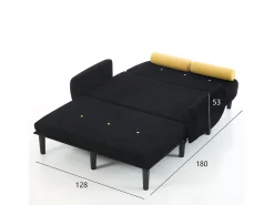 Sofá de dois lugares em veludo cotelê com espaço de armazenamento integrado - Estilo e praticidade em uma única peça de mobiliário.^ Sofá