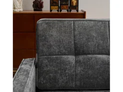 Hot Sofá de dois lugares, sofá para sala de estar, sofá com função de cama, encosto ajustável, tecido chenille, Preto