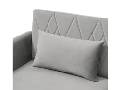 Online ModernLuxe Sofá de dois lugares 180x75x82 cm - Encosto ajustável - Veludo - Cinza Cinzento