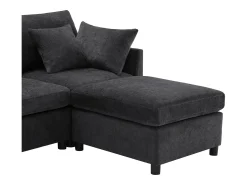 Hauss Spole Sofá de quatro lugares em tecido chenille com 2 pufes e 6 almofadas.^ Sofá