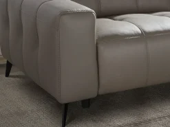 Sofá*Angel Cerda Sofá de relaxamento de 3 lugares em pele cinzenta 6210 Cinzento