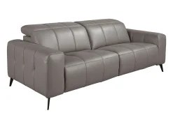 Sofá*Angel Cerda Sofá de relaxamento de 3 lugares em pele cinzenta 6210 Cinzento