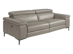 Discount Angel Cerda Sofá de relaxamento de 3 lugares em pele cinzenta escura 6122 Bege