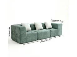 Sofá de sala Eden Simple 3 lugares - branco laranja^ Sofá
