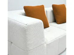 Sofá de sala Eden Simple 3 lugares - branco laranja^ Sofá