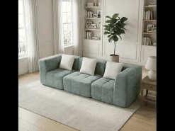 Hot Sofá de sala Eden Simple 3 lugares - sálvia branco Verde claro