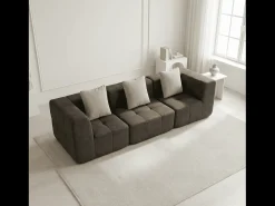 Sofá de sala Eden Simple 3 lugares - marrom areia^ Sofá