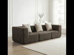 Sofá de sala Eden Simple 3 lugares - marrom areia^ Sofá
