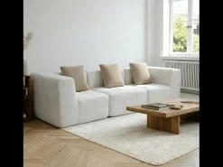 Sofá| Sofá de sala Eden Simple 3 lugares - branco areia Branco sujo