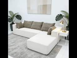 Clearance Sofá de sala Luna 3 lugares - branco areia direita Branco sujo